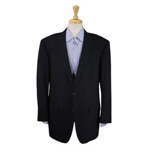 Brooks Brothers Solid Navy Blue Wool 2-Btn Blazer Jacket 46R 45R